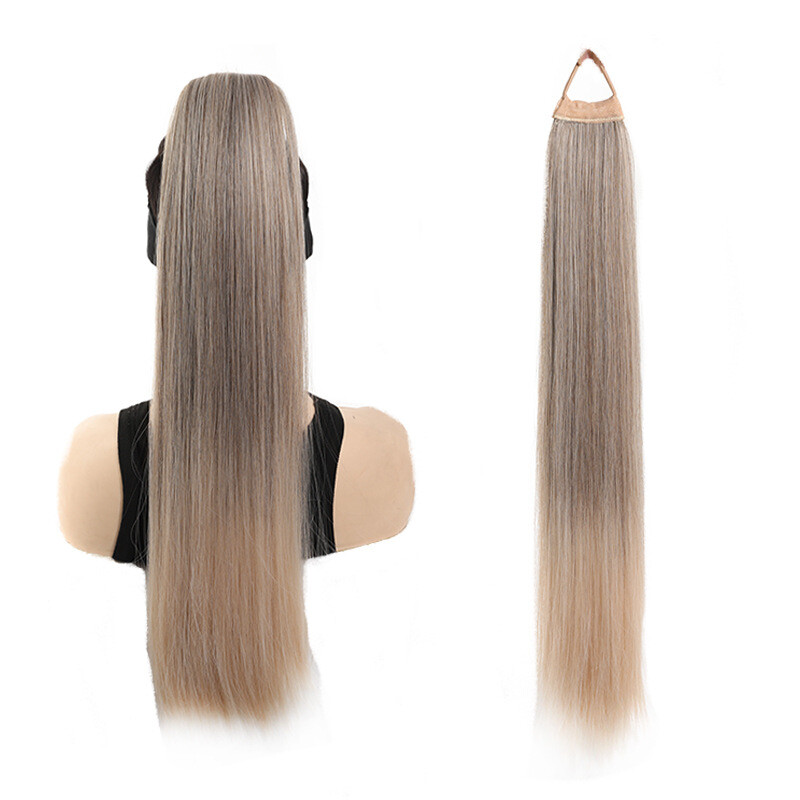 Synthetic Straight Ponytail with Hair Tie Wrap Around Hair Extension for Women