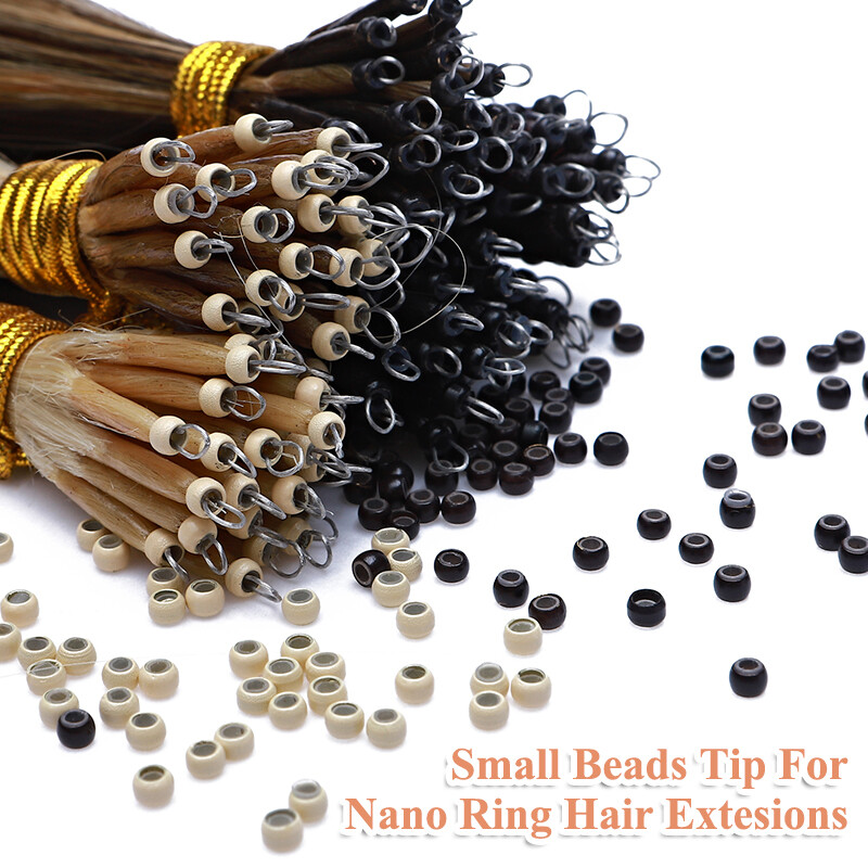 HAIRRO Nano Beads Tip Mini Micro Loop Small Ring for Nano Hair Extensions Black