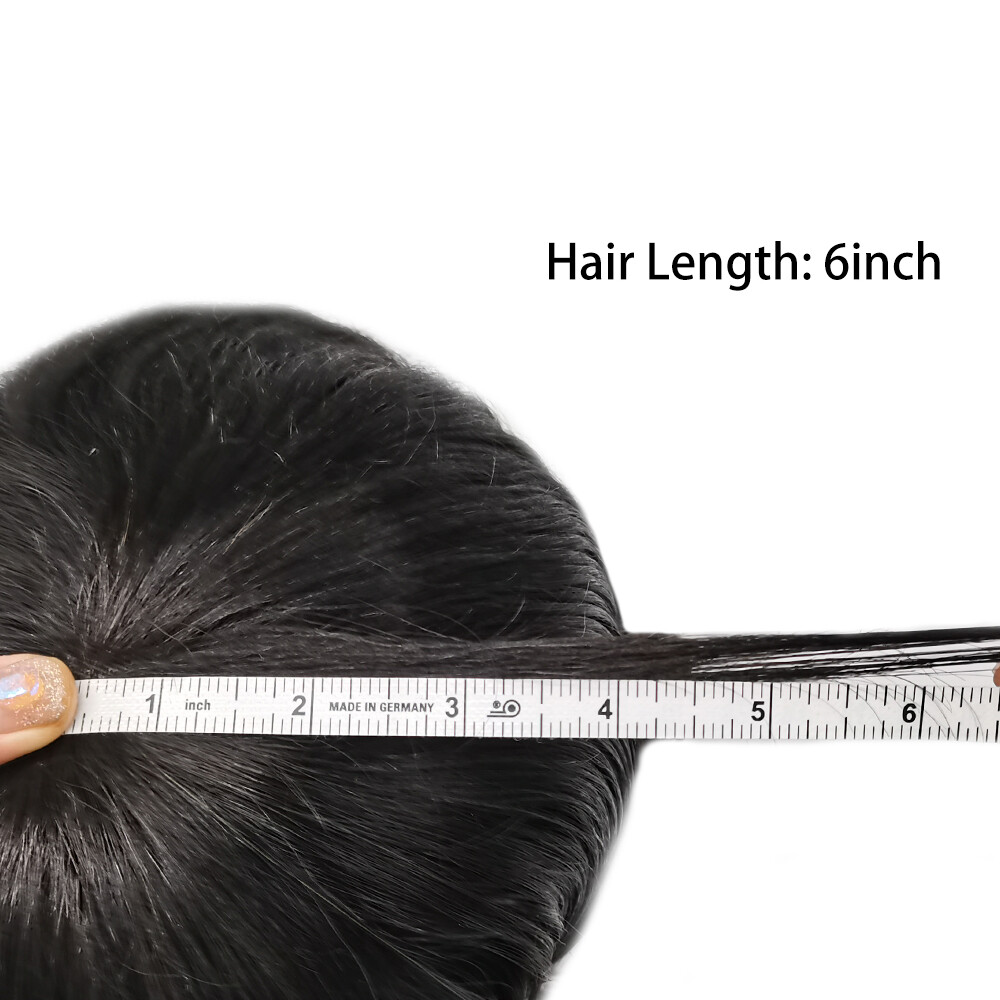 Mens Toupee French Lace Human Hair Replacement System Poly Skin PU Hairpiece Wig