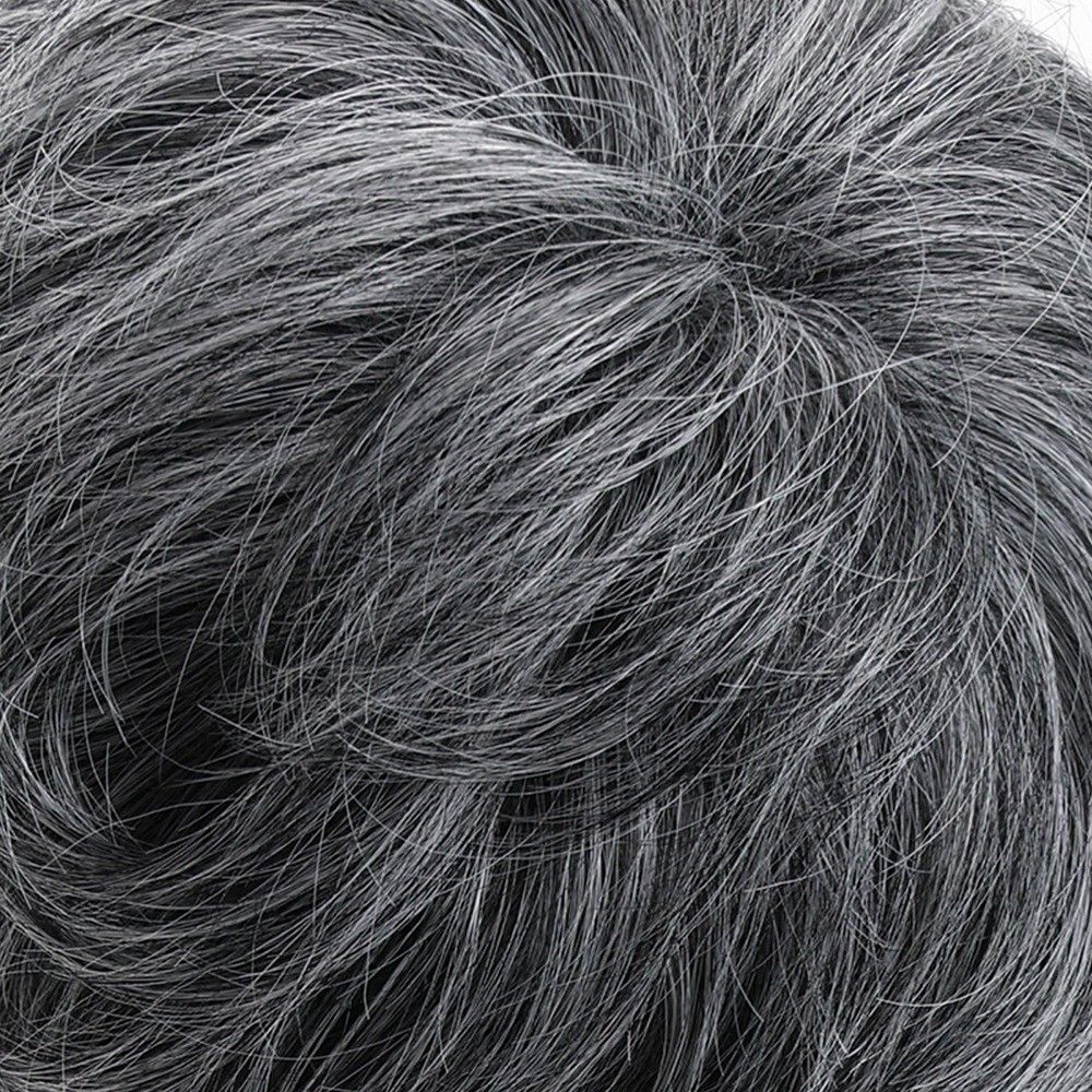Men’s Short Silver Gray Wig 10″ Full Wig Party Cosplay Heat Resistant Synthetic