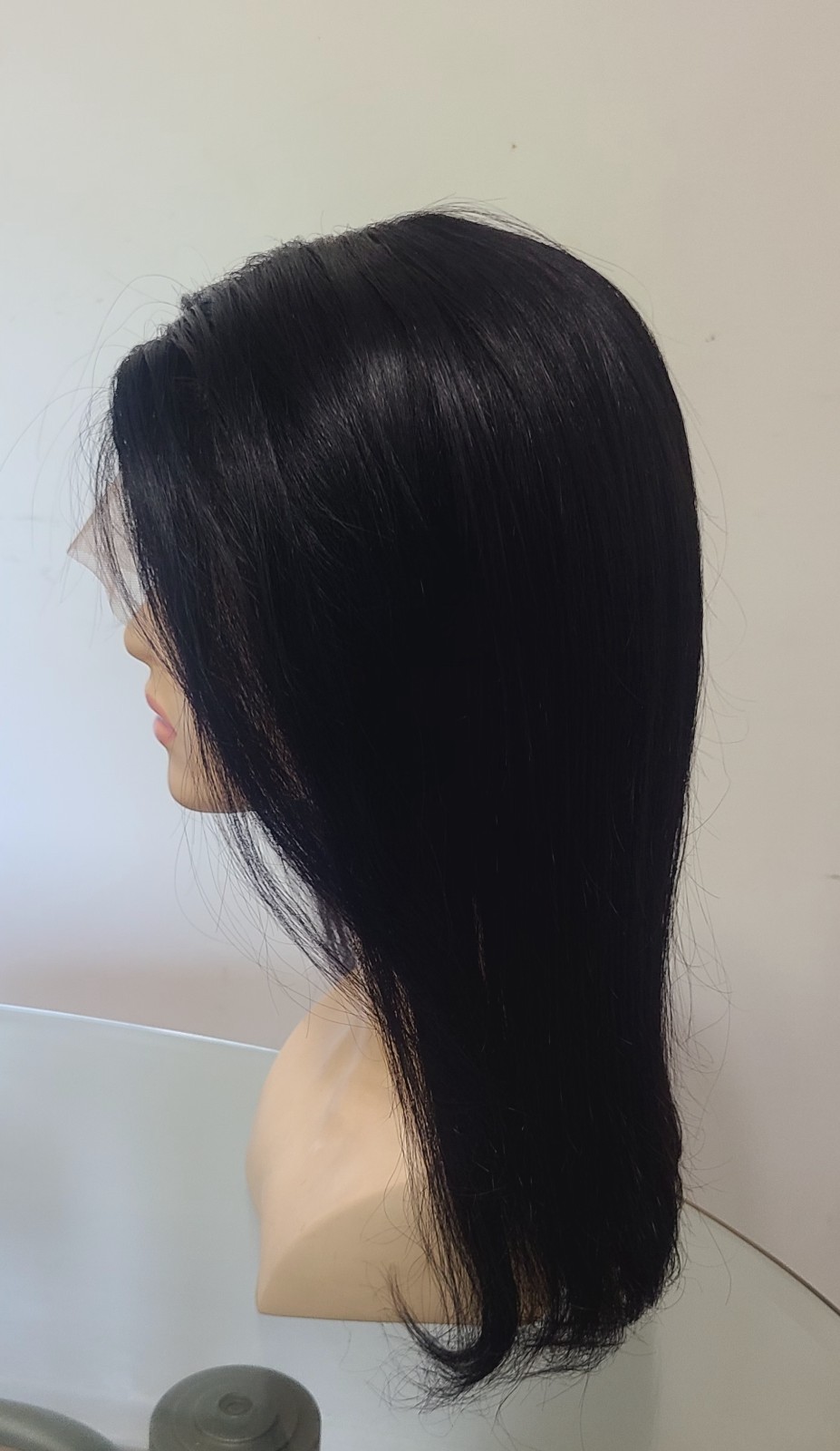 13/1 Lace Front Wig with Human Hair,glueless wig,16 Inch Black color 180nsity