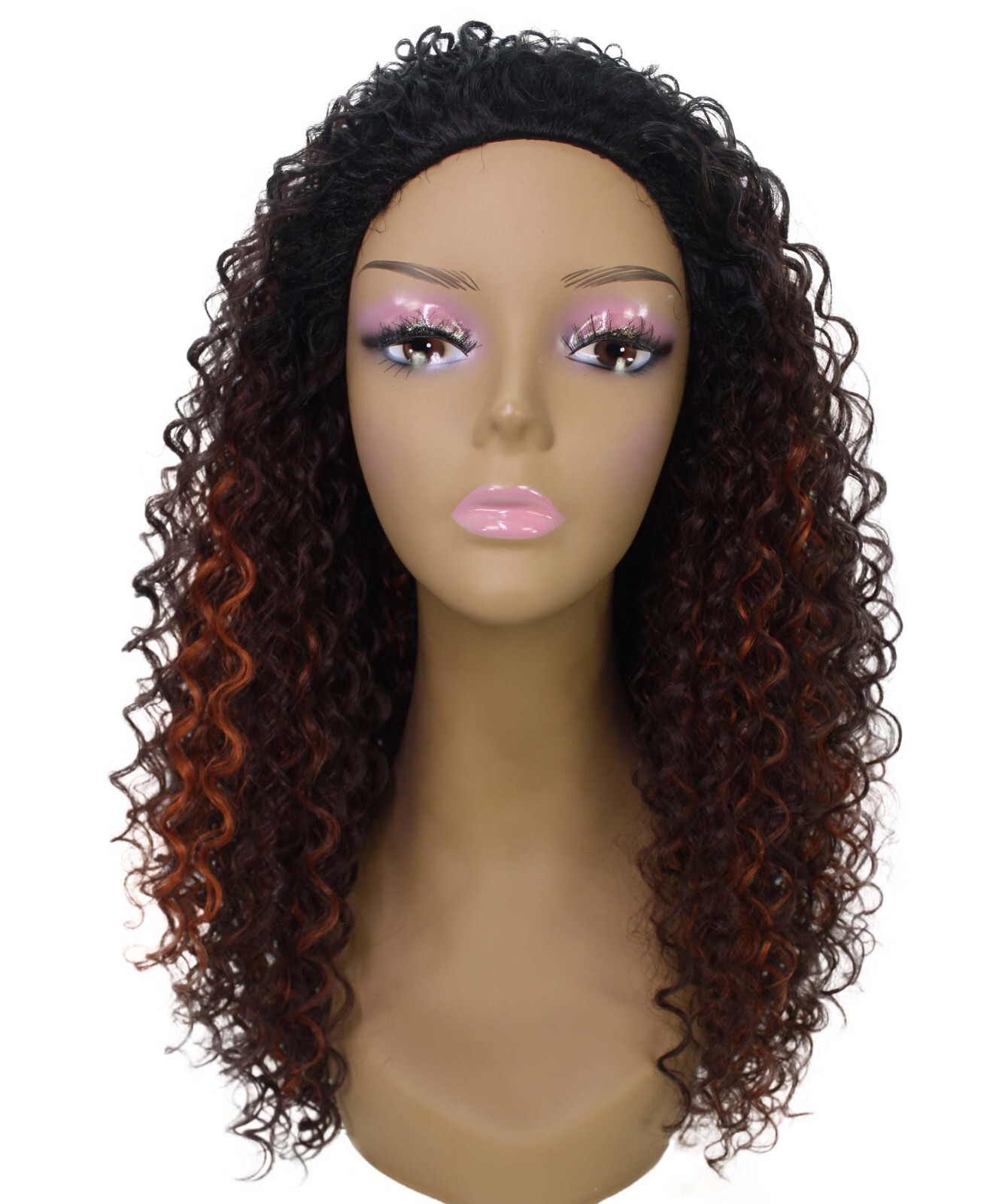 LUXLUXE Isadora Curly Body Waves 22.5 in Long Half Wig Half Cap Wig BH-0004