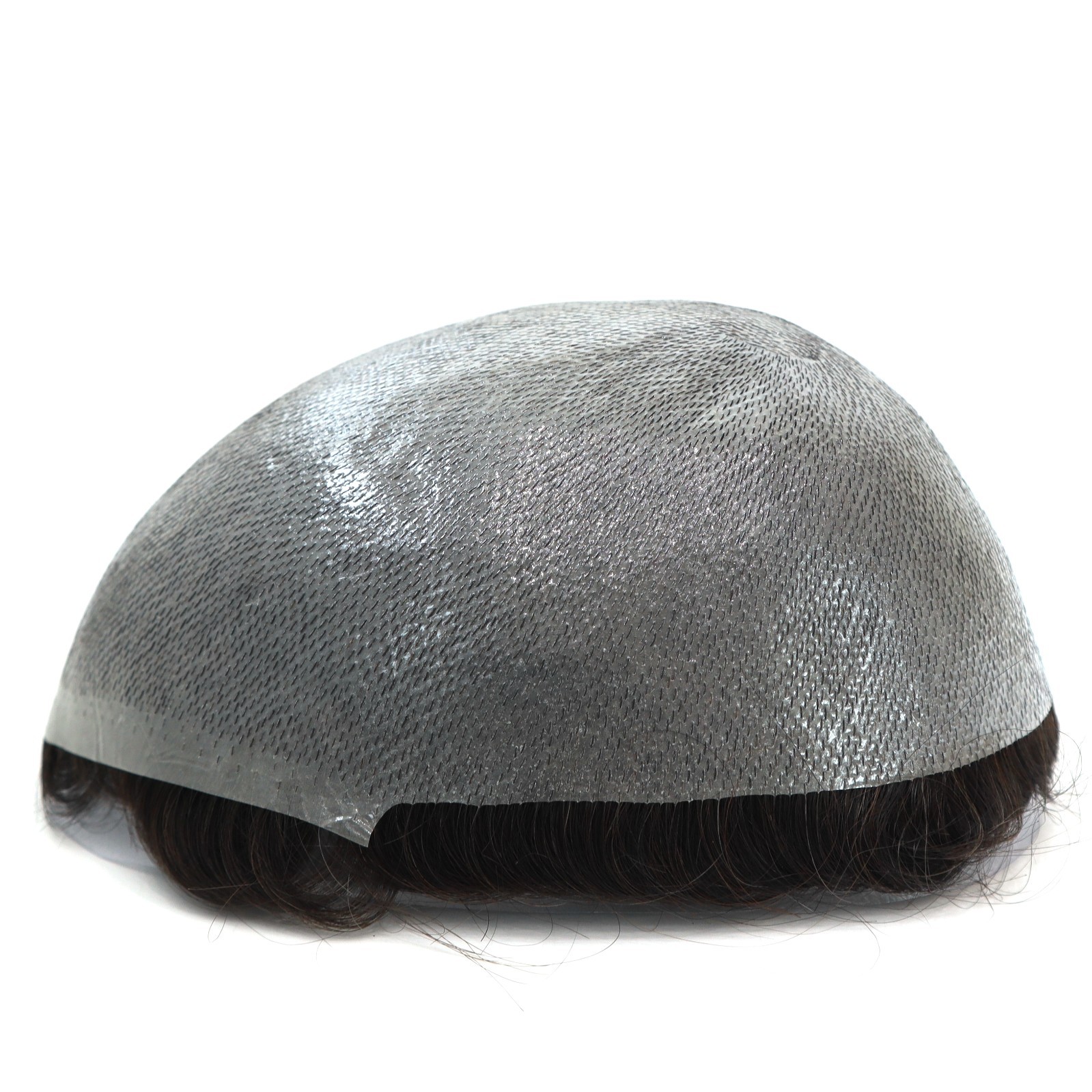 Mens Toupee Hair Replacement Hairpiece V-Loop Super Thin Skin Human Hair Systems