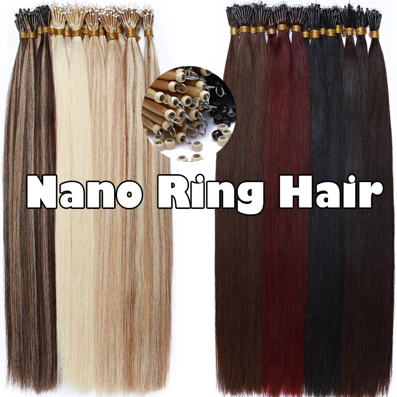 Thick 100% NANO Tip Remy Human Hair Extensions Nano Rings Ring Beads 200G 200PCS