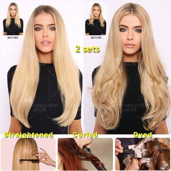 CLEARANCE Clip In 100% Real Human Remy Hair Extensions Full Head Highlight LONG