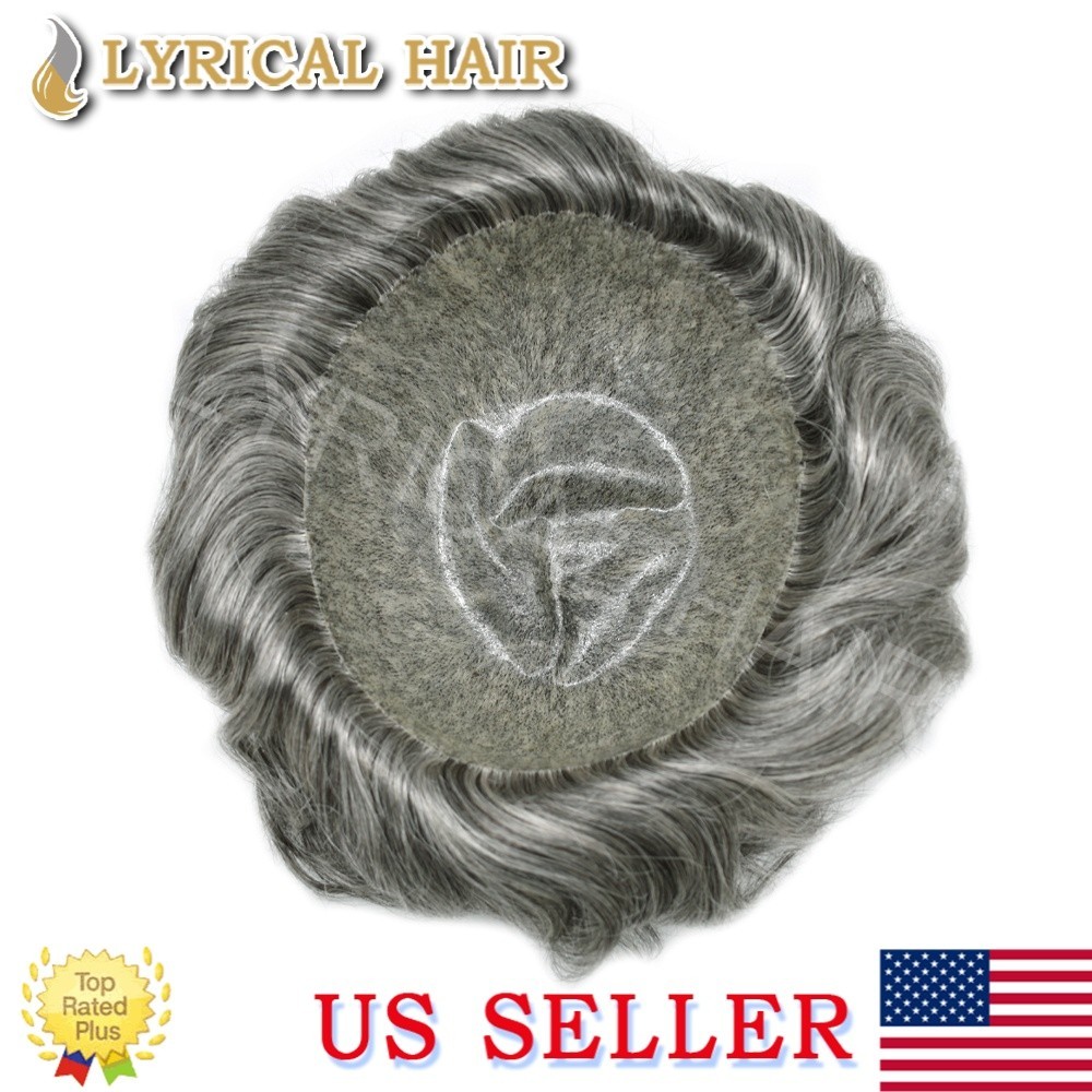Mens Toupee Human Hair Injection PU Skin 0.10mm Natural Durable Hairpiece System