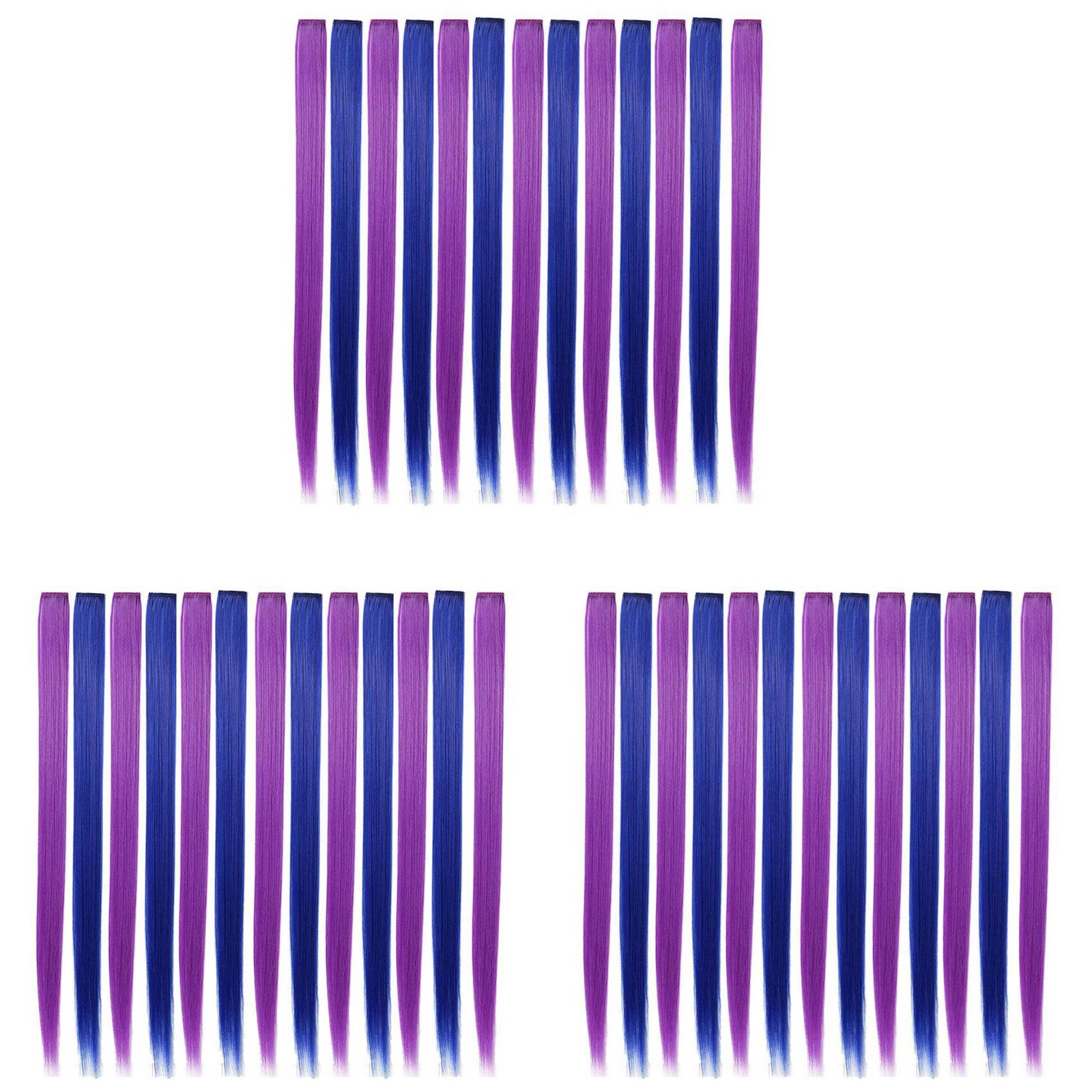 39 Pcs Colored Party Clip in Hair Extensions 55cm Straight5134