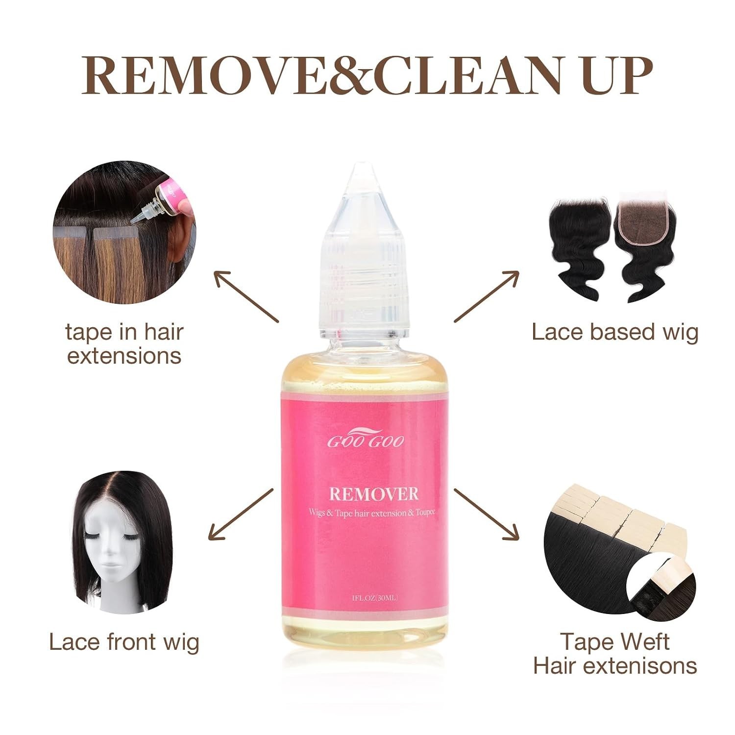 Gentle Solvent-Based Hair Glue Remover 100ml – Effortless Tape-In Extension Care