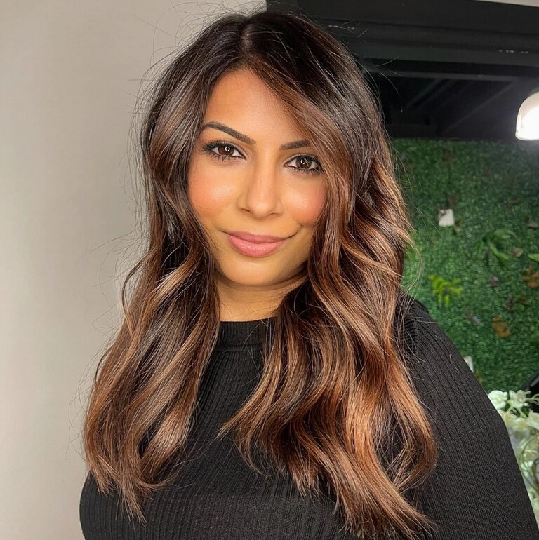 Balayage Chestnut Brown Ombre Human Hair Wig 13×4 Lace Wigs For Women