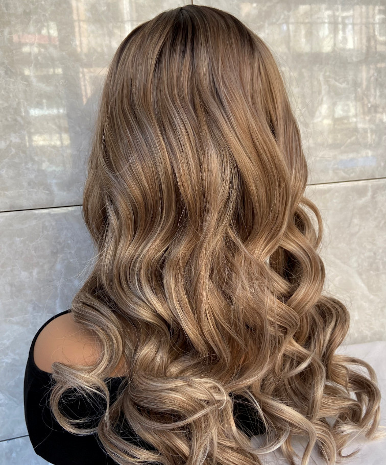 Sugar And Spice Light Ash brown Rooted Mix Synthetic Hair Wigs Women Soft