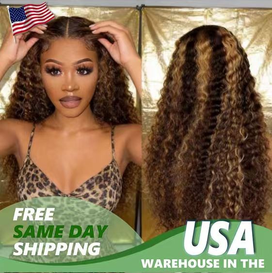 13×4 Deep Wave 250% Density Ombre 1B/30 Transparent Lace Wigs Human Hair