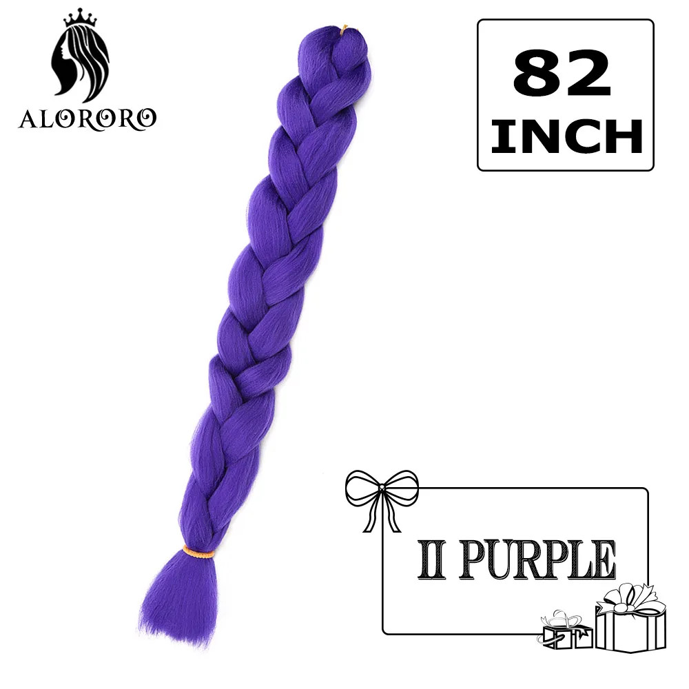 Alororo Synthetic 82 Inch Jumbo Braid Hair High Temp Fiber Purple Red