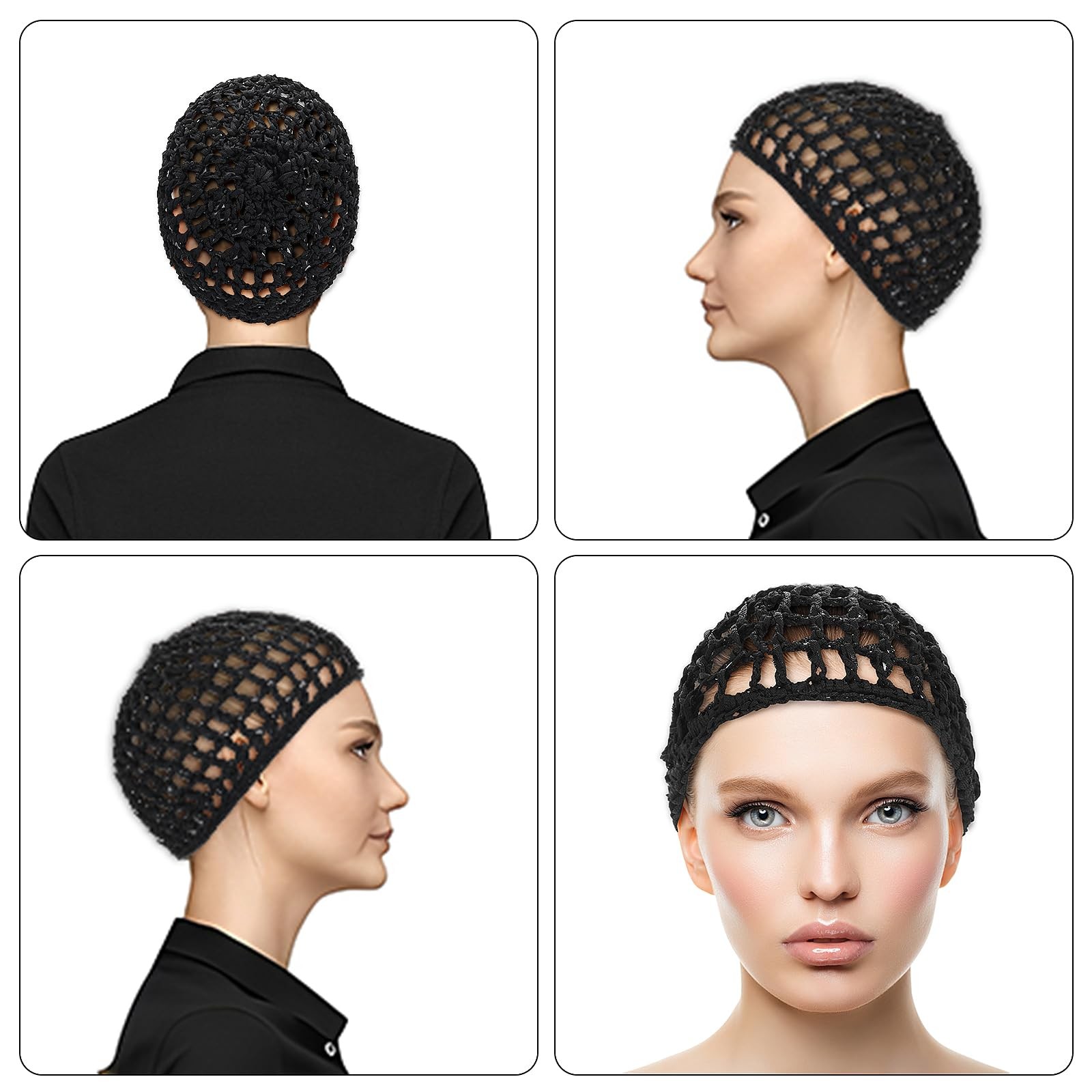 Net Shower Cap 2 PCS Drying Curly Hair Care Spa Hat Wrap Cover Stretchy Knit …
