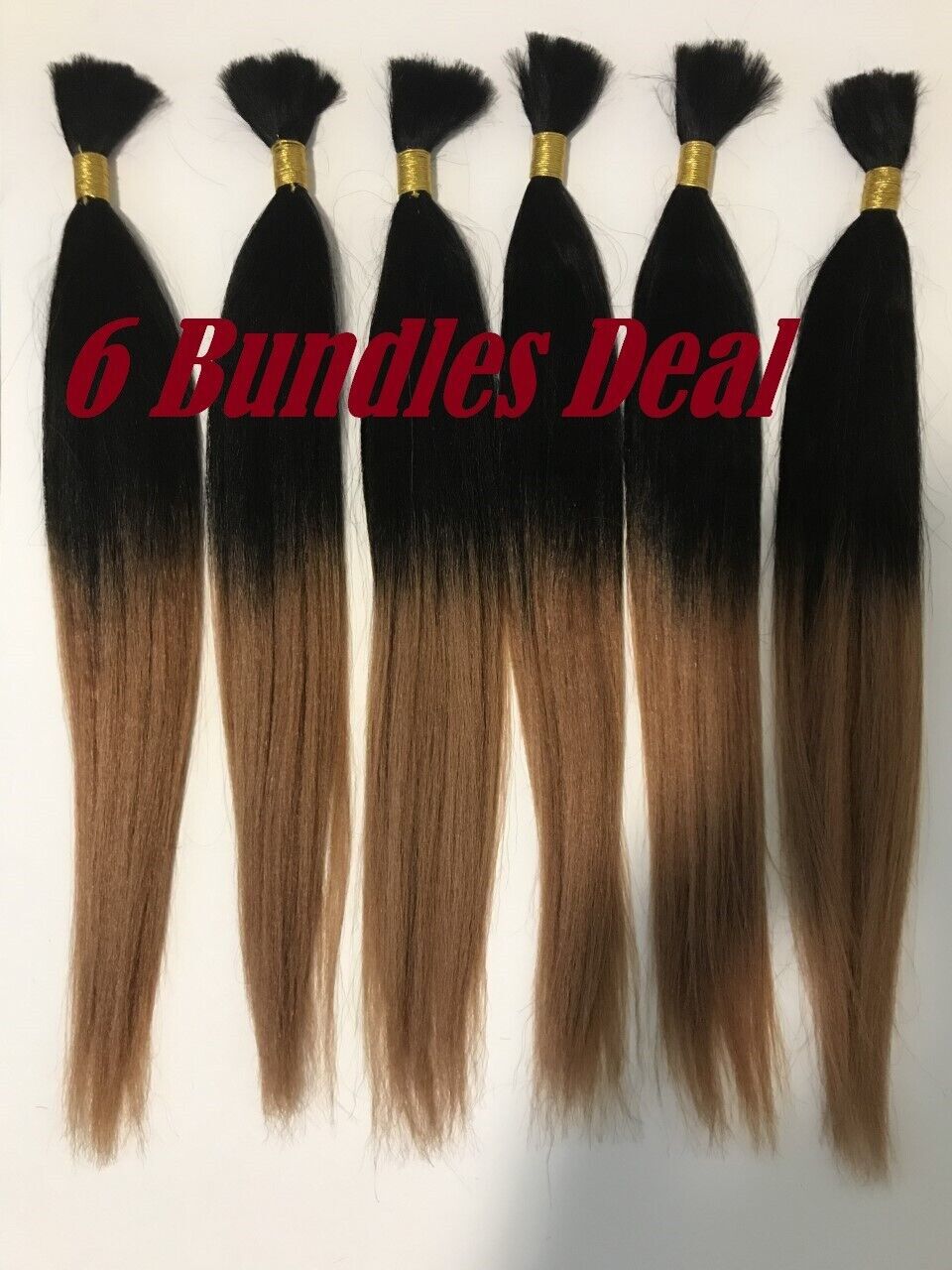 **6 BUNDLES DEAL** 100% HUMAN HAIR/YAKI BULK/STRAIGHT/16″~20″/BRAIDING/