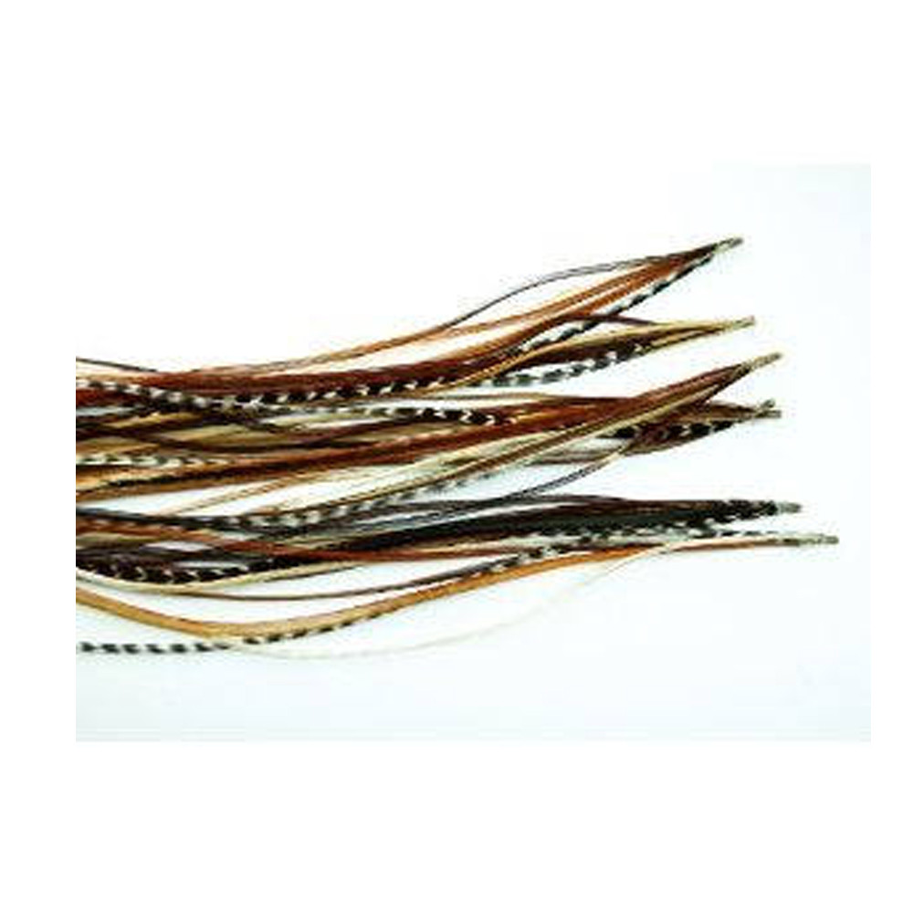 4-6 inch Beautiful Black,Beige,Brown 100% Real Hair 5 Feather Extensions bonded