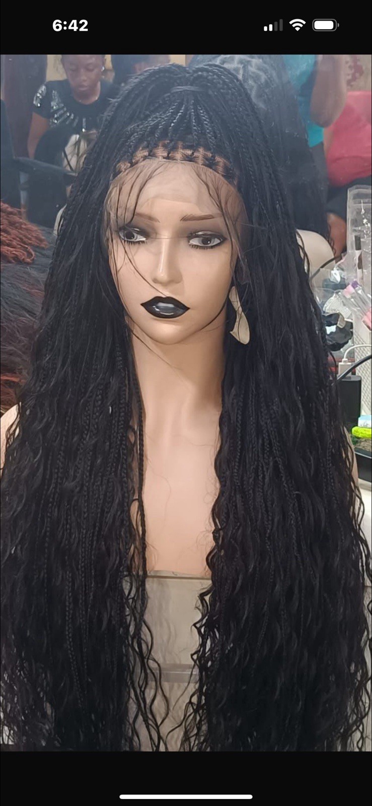 Braided Middle-Part Wavy Fashion Wig for Women Black Brown Blonde