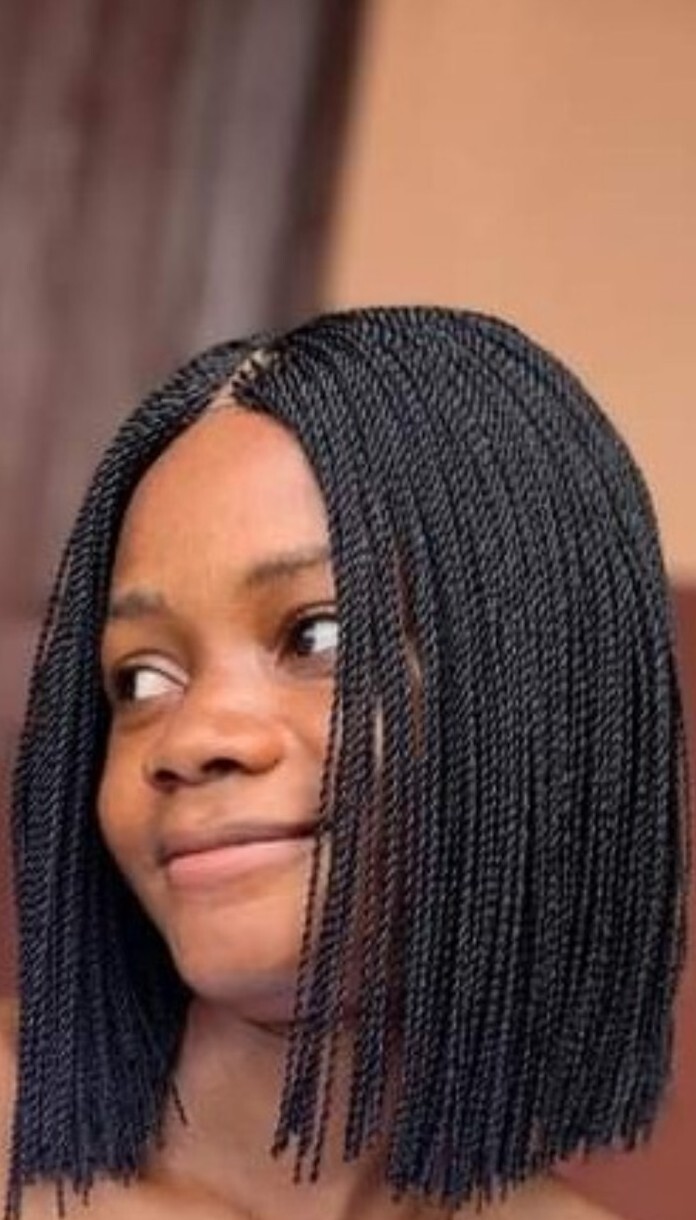 Handmade micro million Bob style braided Senegalese Twist lace Closure.color 1b
