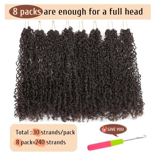 Pre Looped Yanky Twist Crochet Hair 14 Inch 8 Packs Dark 14 Inch (Pack of 8) 4#