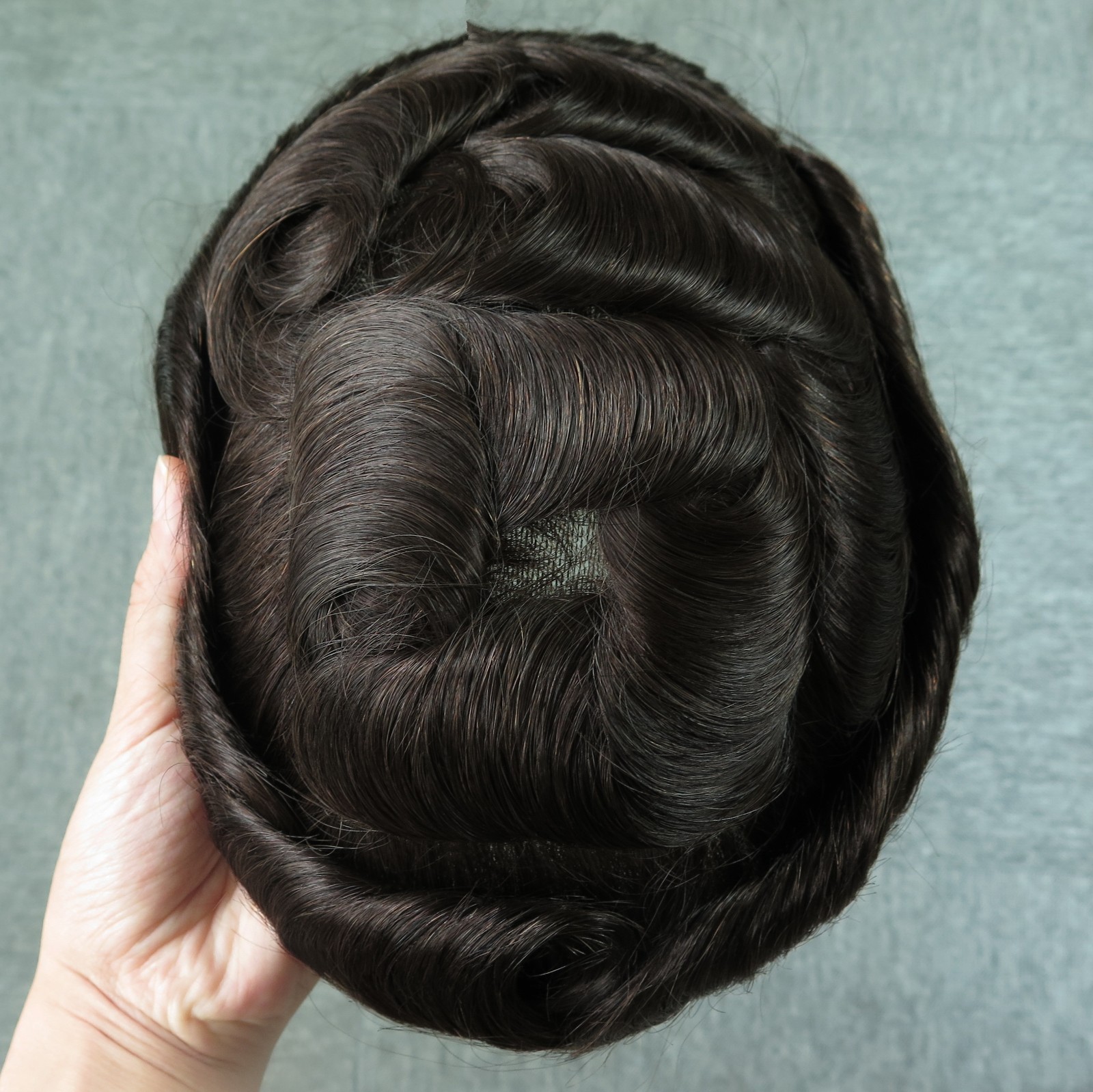 Toupee for Men Human Hair Replacement System 0.05mm Thin Skin BIO Hairpieces #3