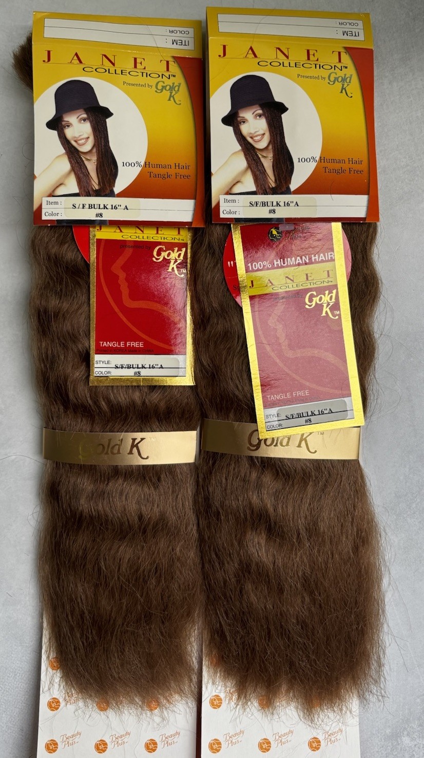 100% Human Hair for braiding, Janet Collection, 16″Long, 2-Pack Bundle Deal, #8