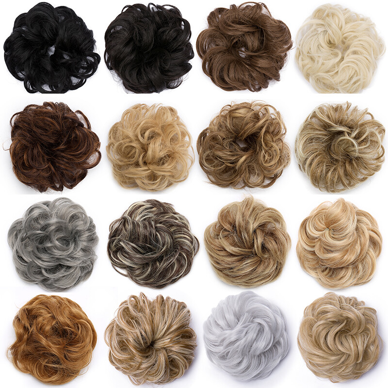 US Messy Bun Hair Piece Scrunchie Updo Curly Hair Extensions Real Thick As Human
