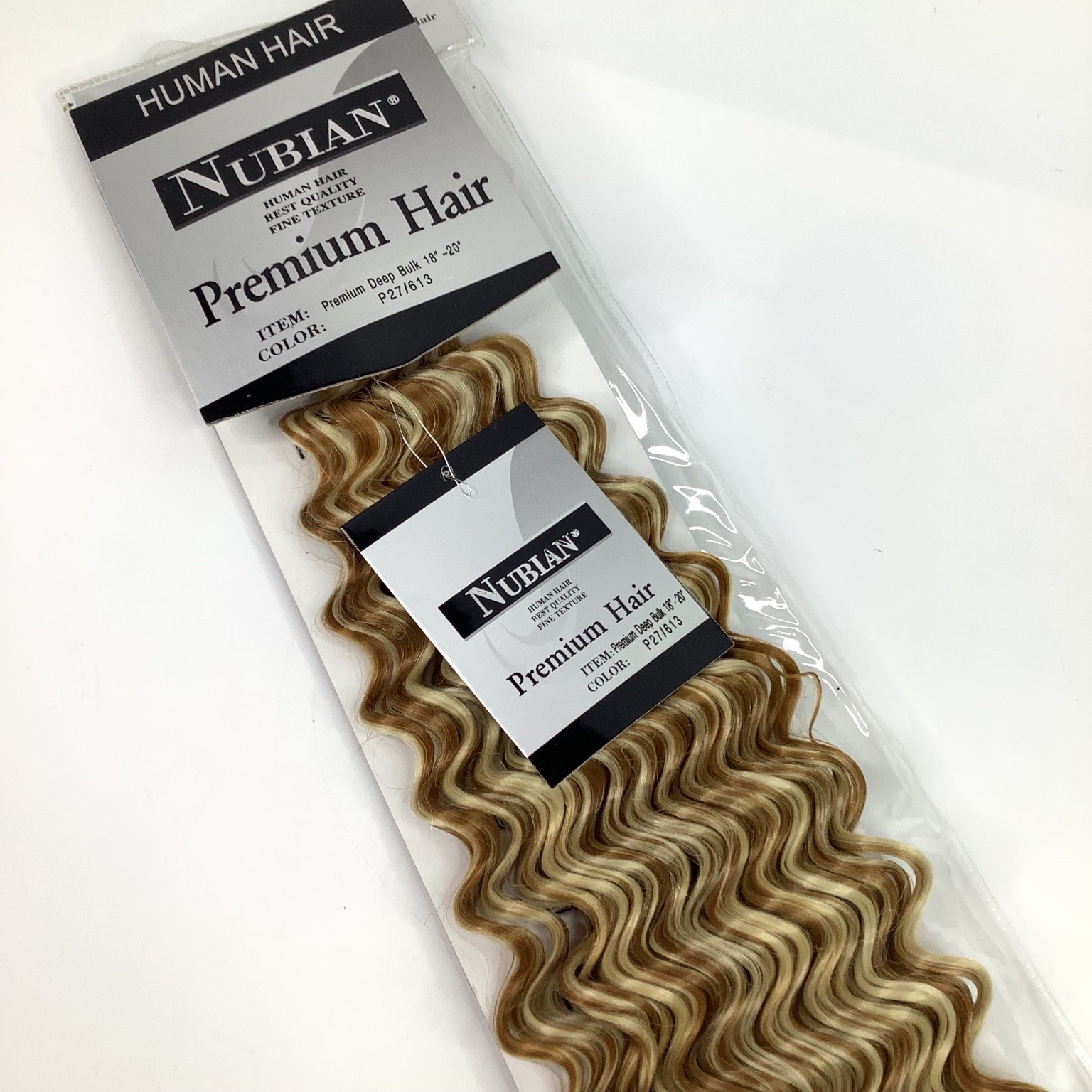 Nubian Premium Deep Bulk Human Hair Blend 18-20″ P27/613 Wavy