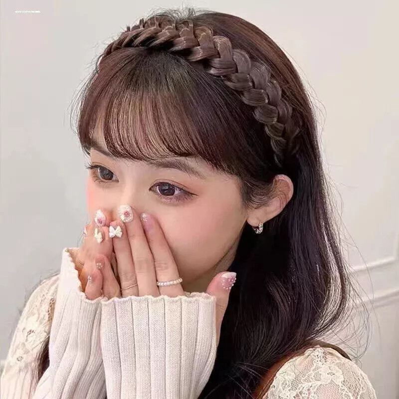 Natural Clip On Women Invisible Headband Synthetic Bangs Hair Extension Fringe