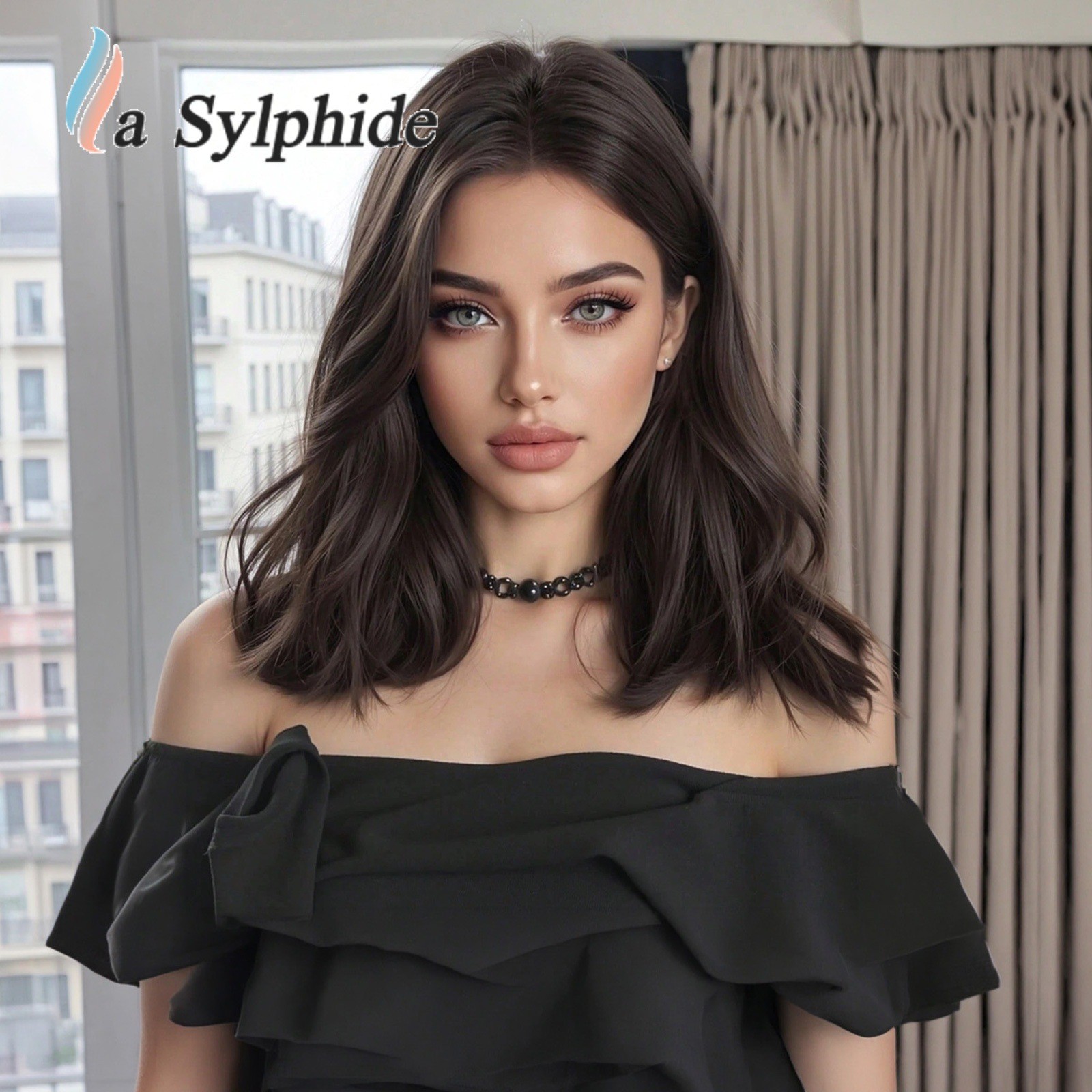 High Crown Layered Shoulder Length Short Curly Wig Heat Resistant Rose Net Wig