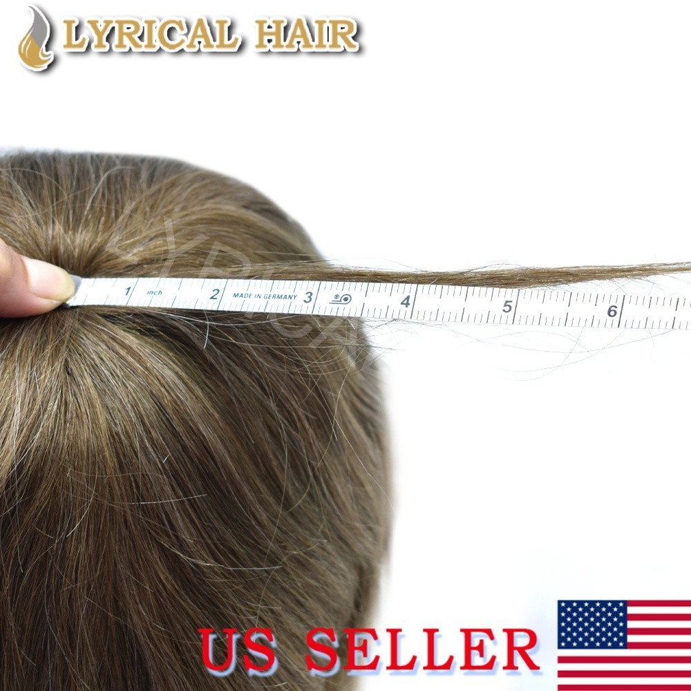 Lyrical Hair Mens Toupee French Lace Front PU Skin Human Hair Replacement System