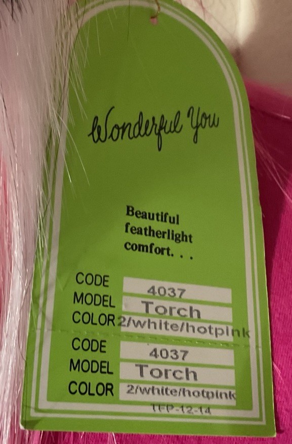 Wig Wonderful You “ Torch” Black White Pink Brand New