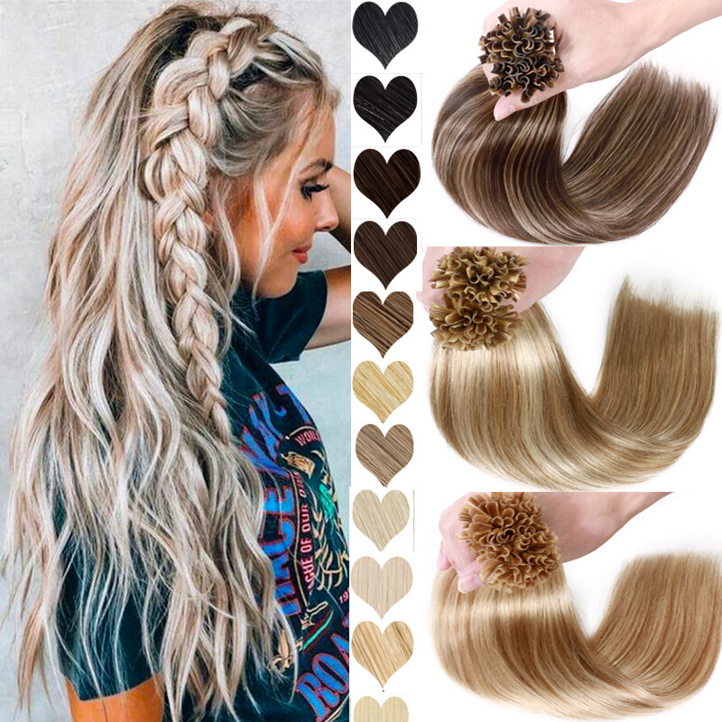 Thick U-Tip Nail Keratin Tip Remy Human Hair Extensions Pre Bonded 0.5g/s 150g U