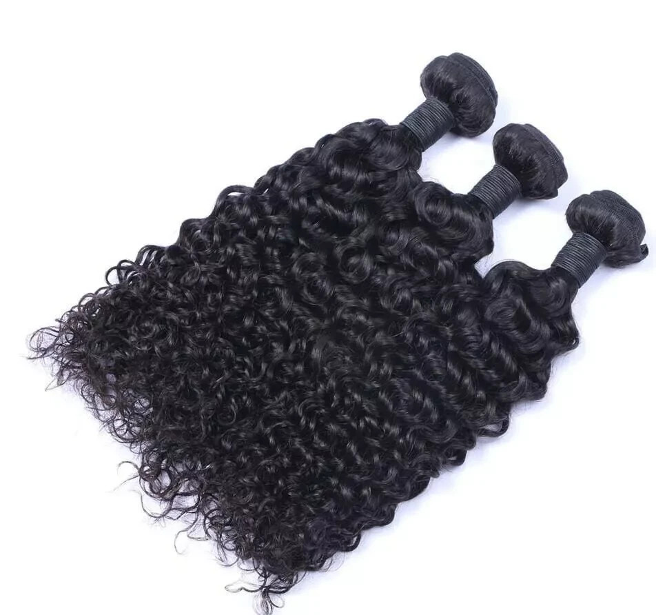 12A 20+20+22 PERUVIAN RAW VIRGIN HUMAN HAIR DEEP WAVES NATURAL COLOUR 1B# 300g