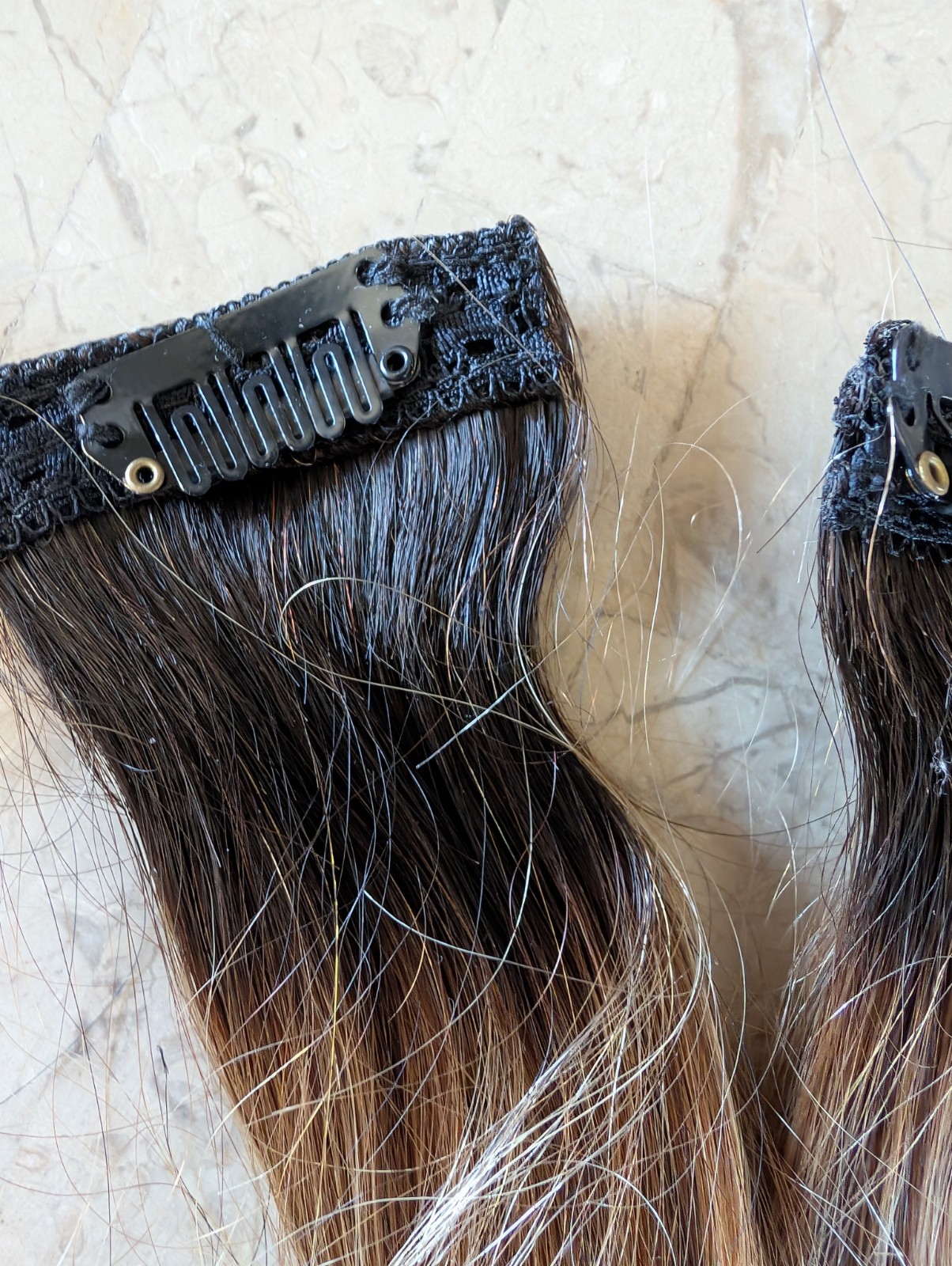 LUVME Assorted Accessories With 3 12″ Human Hair Clip In Extensions, Net Caps