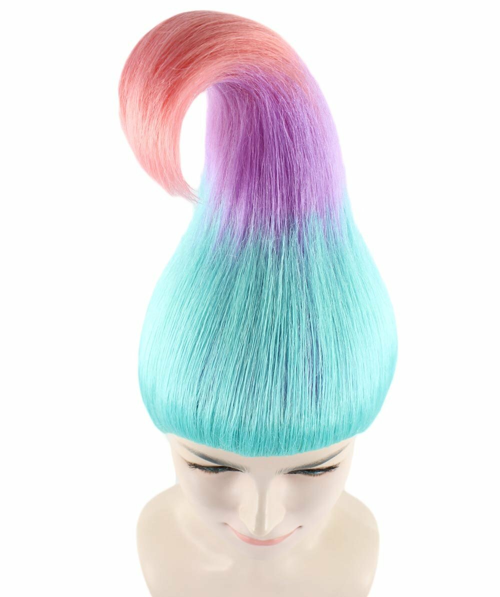 Pink Purple Green Gradients Straight Wig for Cosplay Troll Multi-Color ,HW-281A