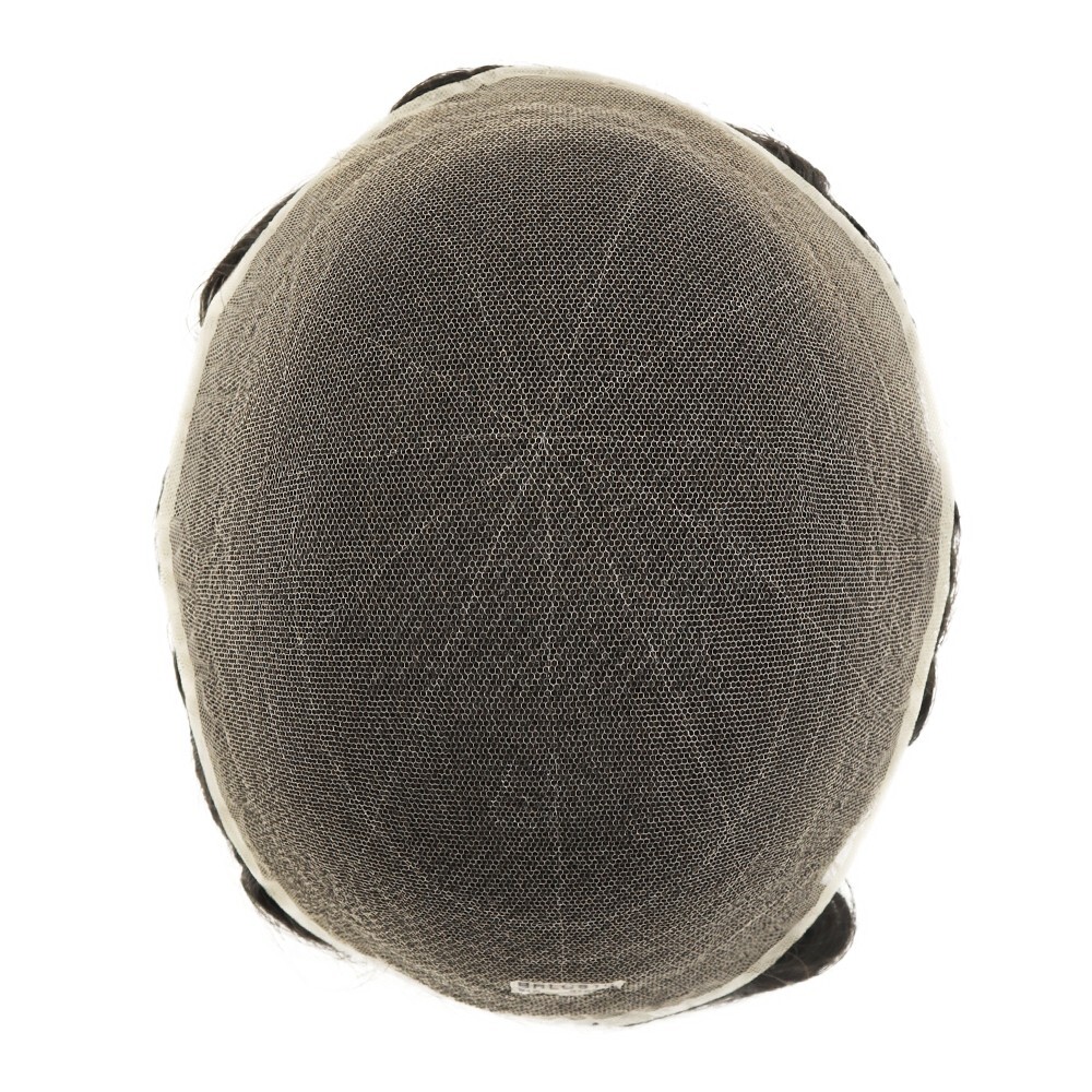 Toupee Mens Human Hair Replecement System All Lace Hairpieces Off Black 8”X10”
