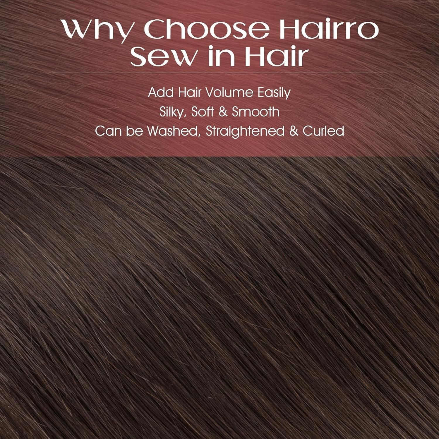Sew in Double Weft Human Hair Straight Extensions 9 Inch 100g #2R-Dark Brown