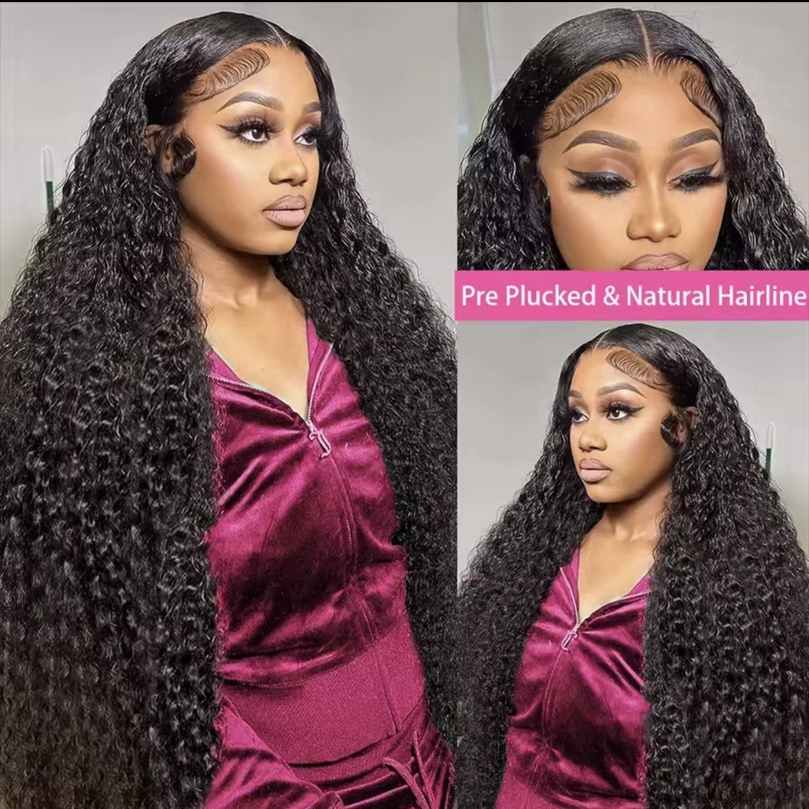 13×6 HD Lace Front Wig Deep Wave Human Hair Glueless Curly Wig 250 Density