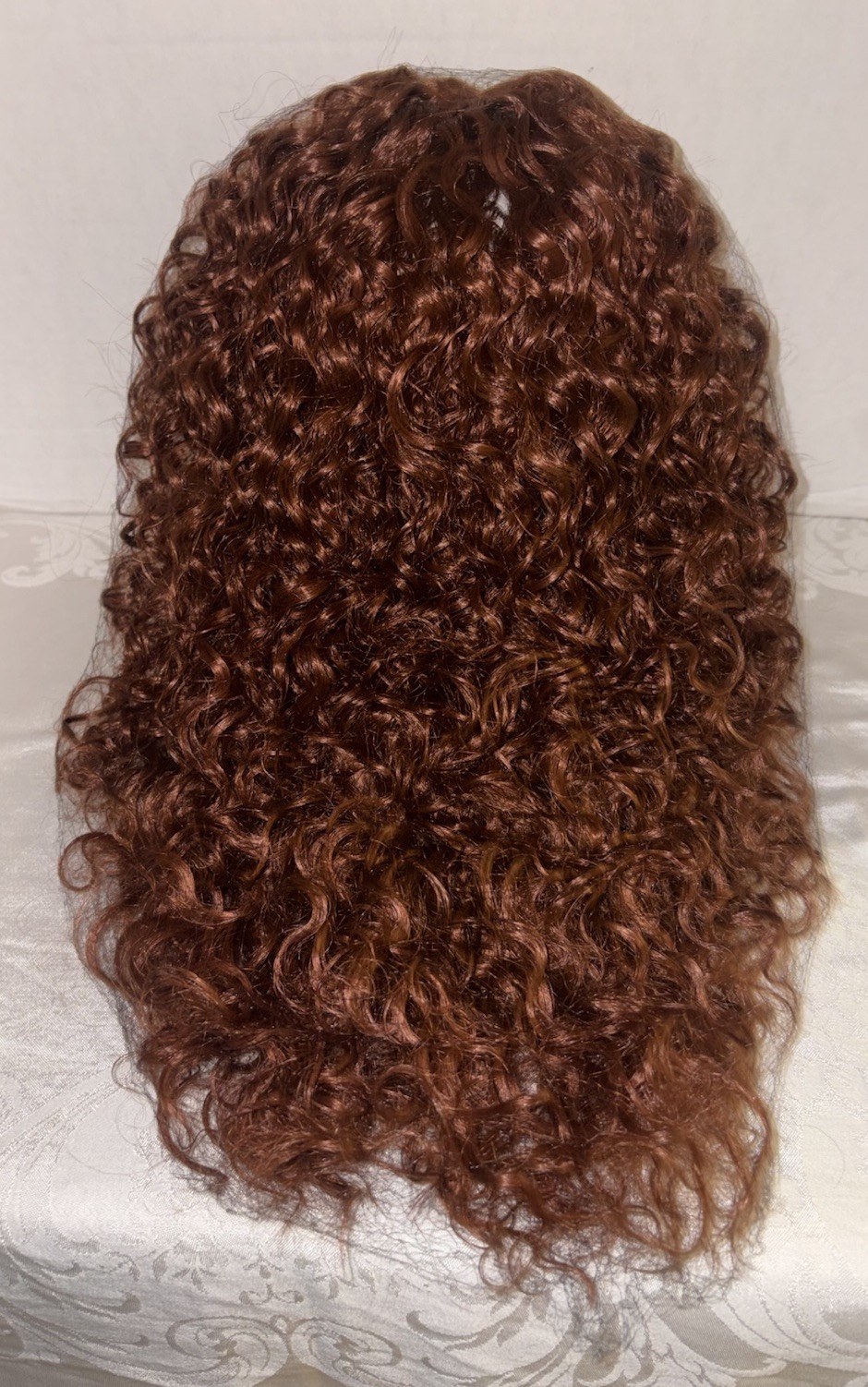Gorgius Ginger Brown Curly Lace Front Wig 20” Human Hair Like Fiber Wig Stunning