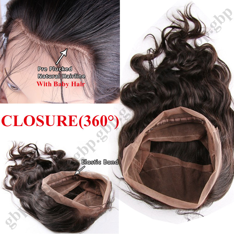 3Bundles 300g 7A Virgin Human Hair Extension Weave Weft Frontal Lace Closure B81