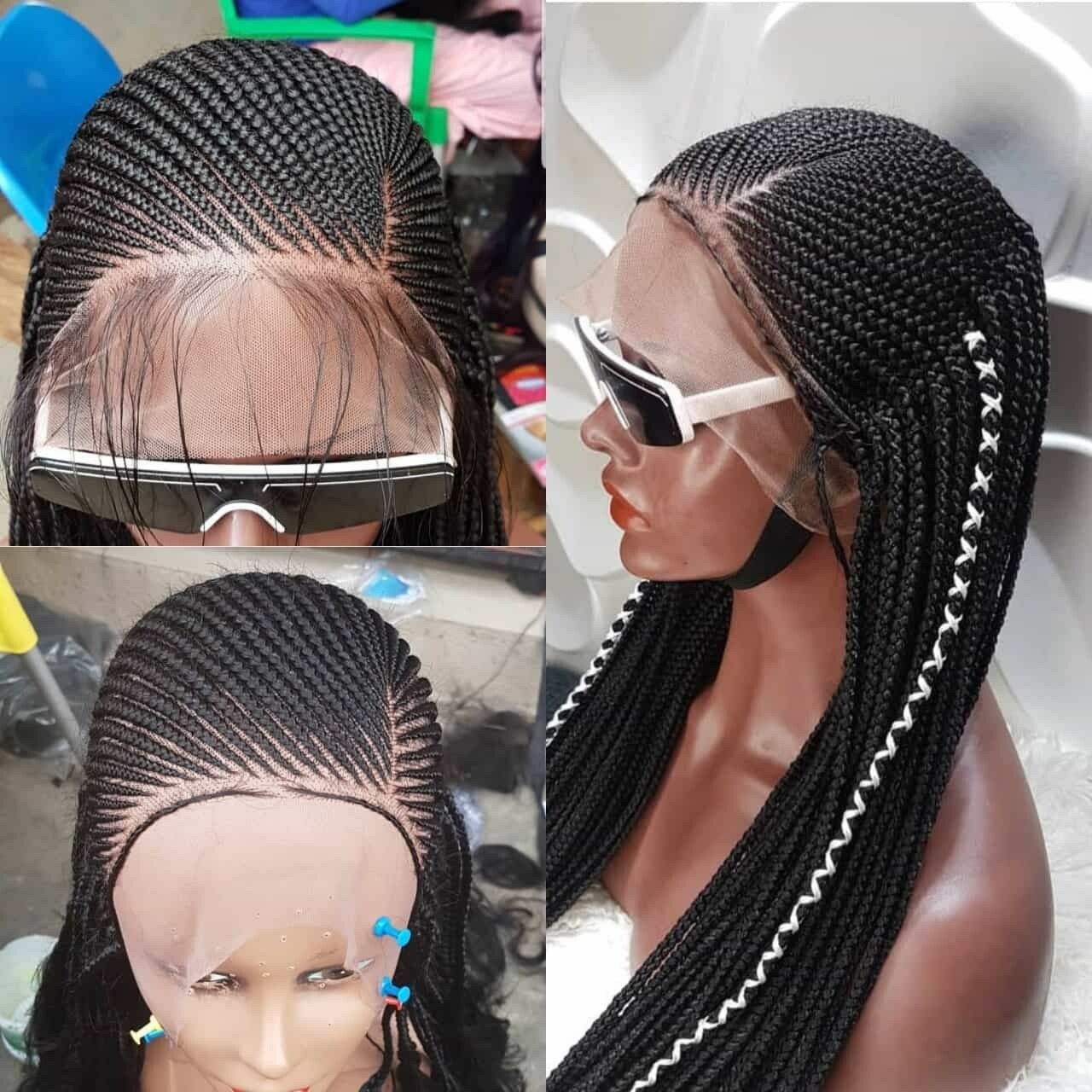 Braided Wig: beautiful cornrow wig.Handmade braided wig. pre-order 2-3WEEKS