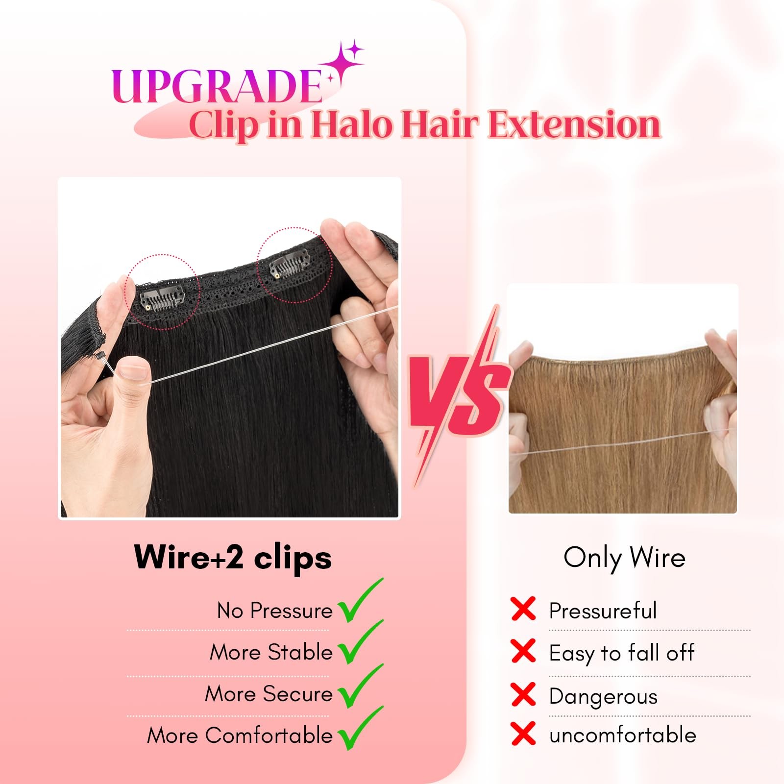 Rich Choices 100 Real Human Halo Hair Extensions For Women Remy Halo Extension