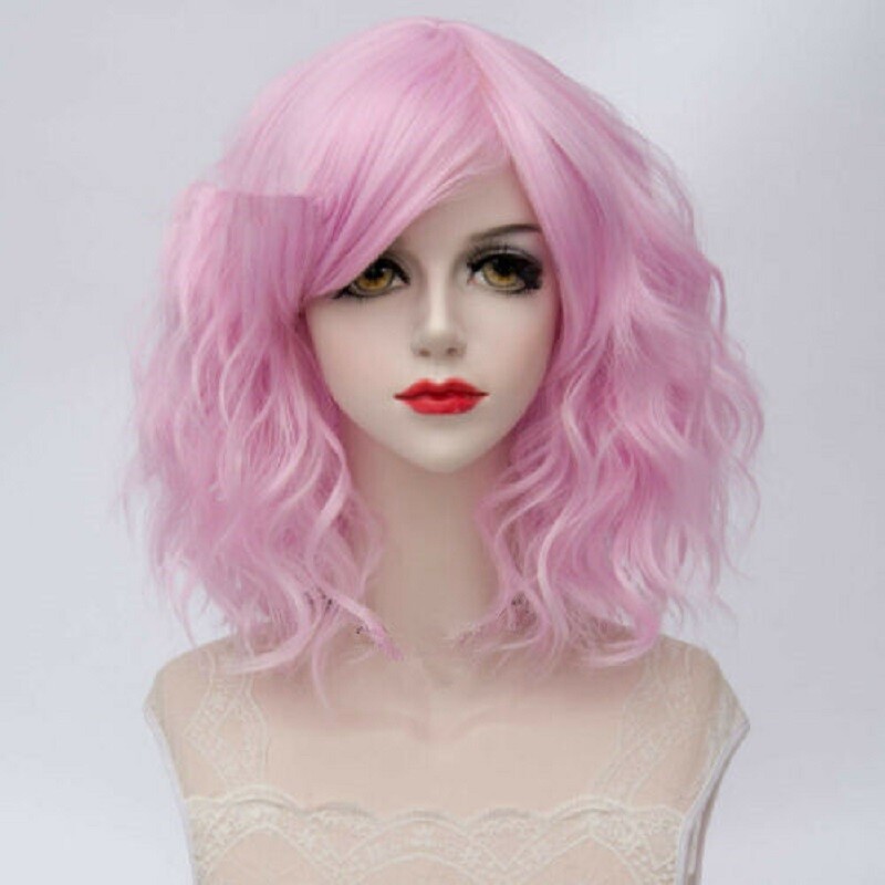 Synthetic Halloween 35cm Short Ombre Fancy Curly Cosplay Stylish Party Wig