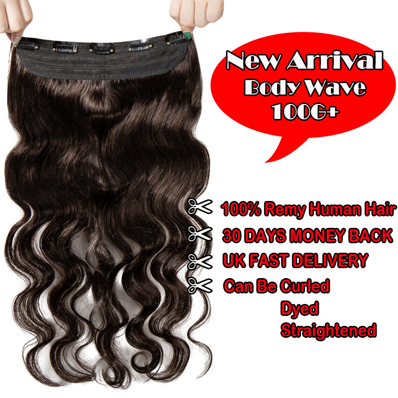 Thick One Piece Clip In 100% Remy Human Hair Extensions 3/4 Full Head Weft Ombre