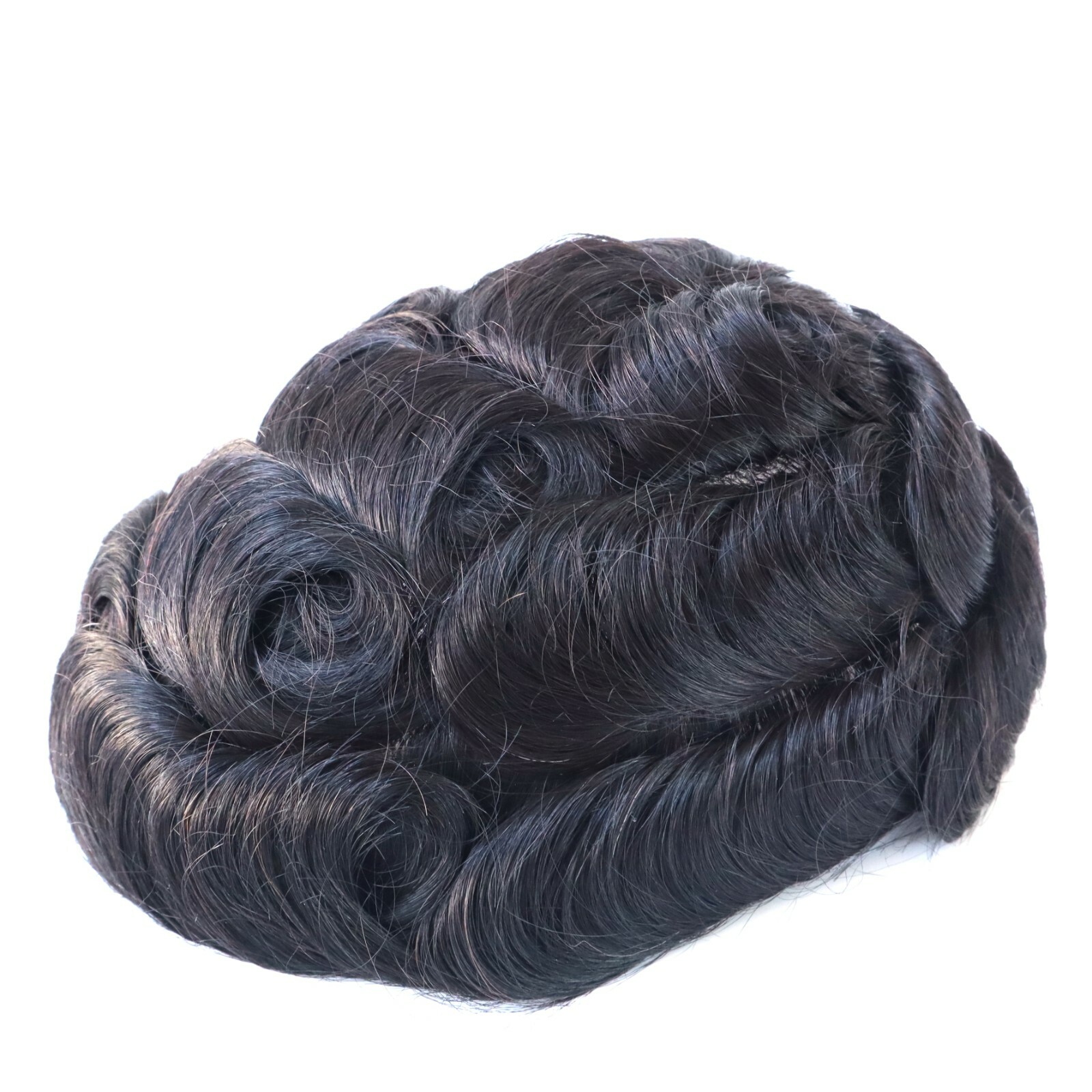 Mens Toupee Human Hair Replacement System Injection Poly Skin Hairpieces 6”