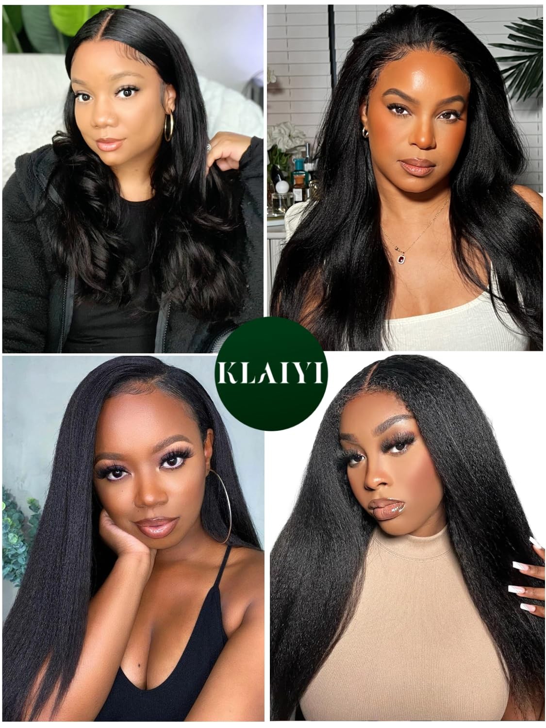 Klaiyi Yaki Straight Bye Bye Knots Glueless Wig 7X5 Precut Lace Front Wigs