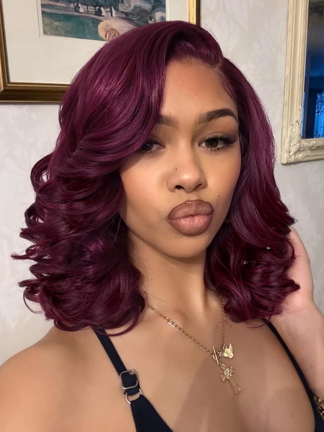 Lace Front Pre Plucked Short Curly Wigs for Black Women Side Part Human Hair