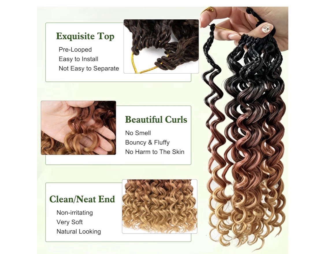 Curly Crochet Hair for Black Women Pre Looped Gogo Curl Crochet Hair 1B3027 Boho