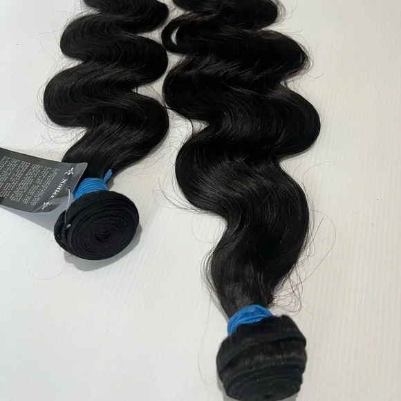 22 inch body wave Brazilian 100% Human hair Natural black hair two Bundles