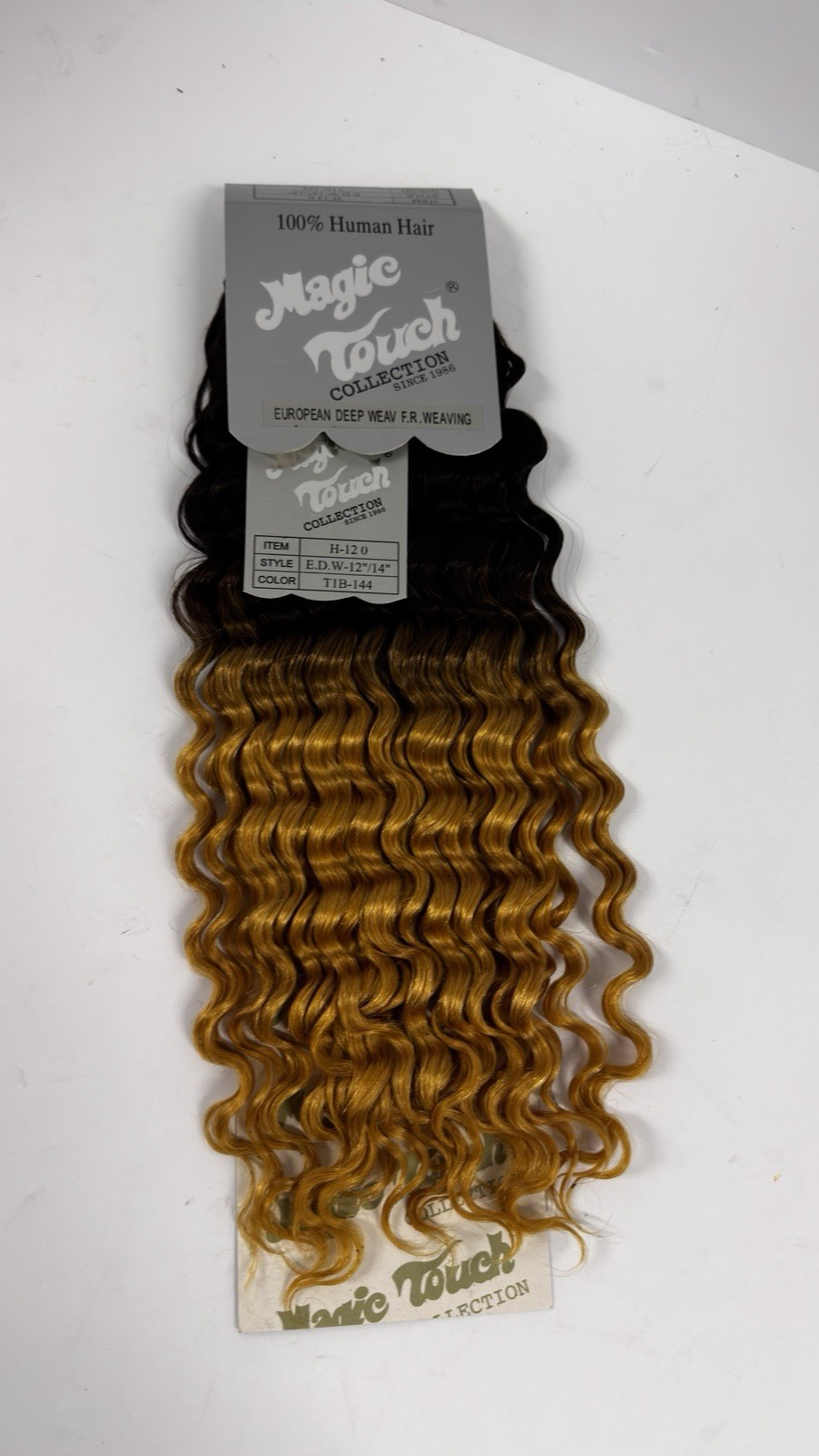 🆕 Magic Touch H-120 Human Hair 12″/14″ T1B-144 Ombre Black Blonde Weave New