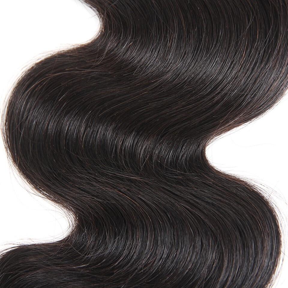 Unprocessed Virgin Human Hair Natural Black Body Wave Sew In 1 or 3 Bundles